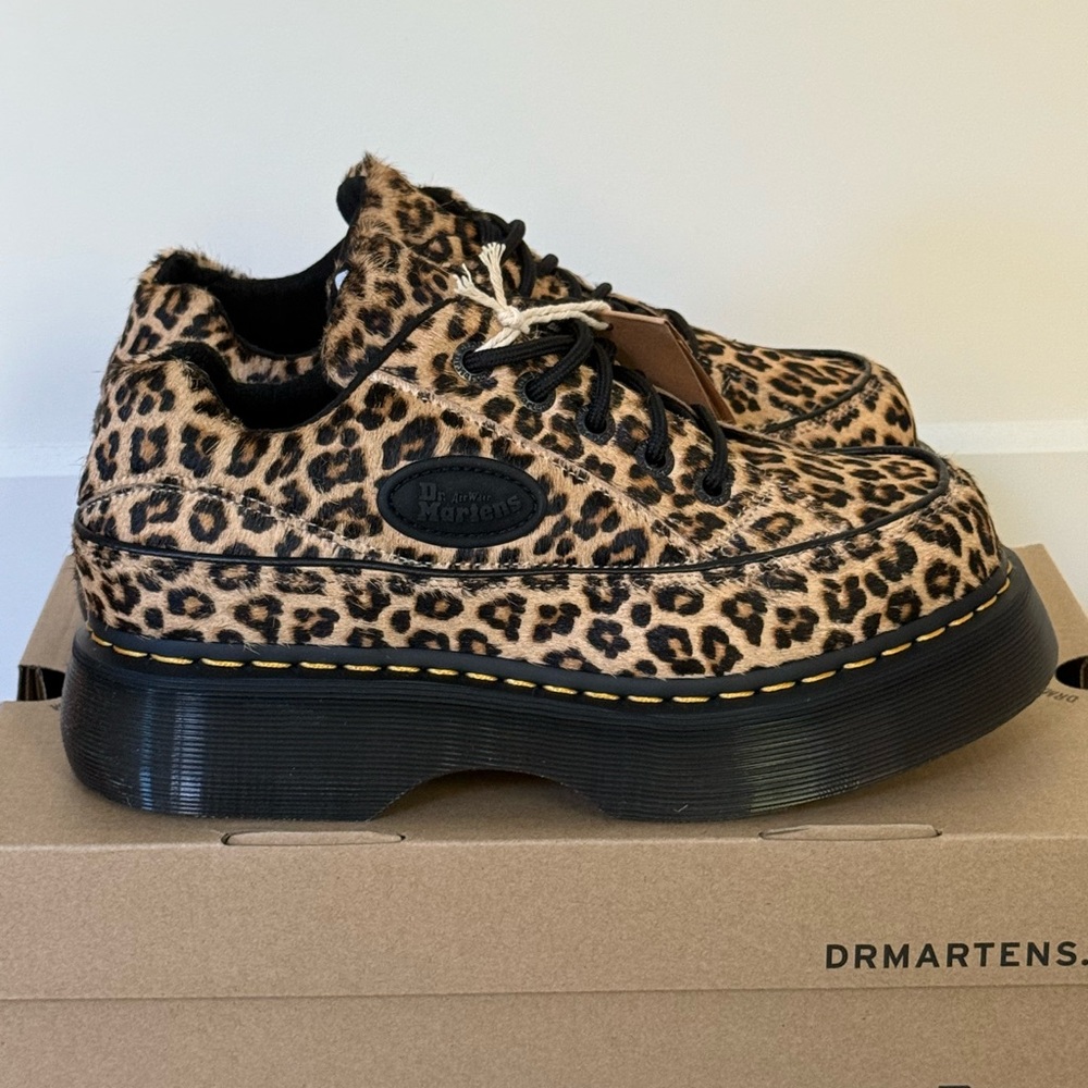 Dr. Martens Leopard Print Platform Shoes